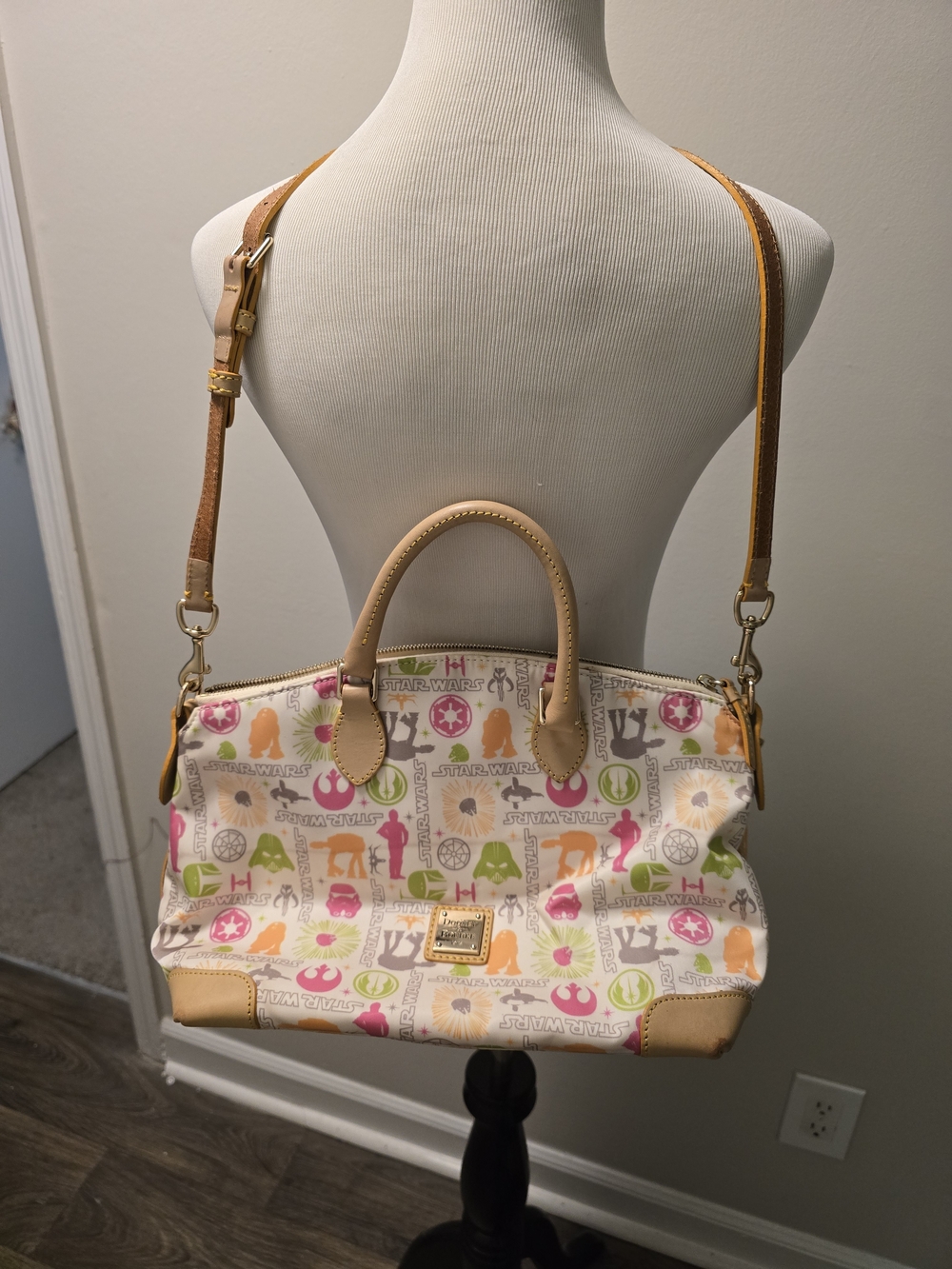 Dooney & Bourke Multicolor Star Wars Canvas Satchel - Pink/Green/Orange Accents